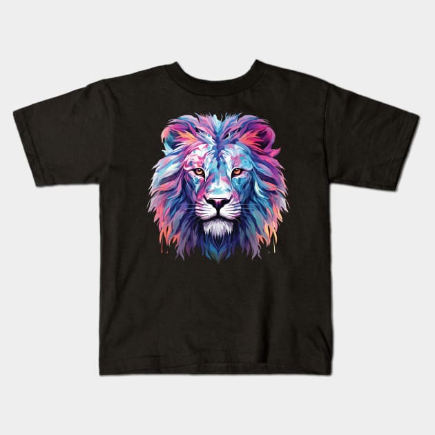 Holographic Lion - modern style gift Kids T-Shirt by PaulJus